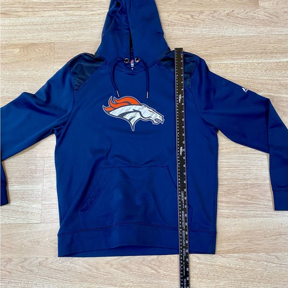 Denver Broncos Hoodie Men’s M Blue Majestic Therma Base NFL Pullover Sweatshirt - Picture 4 of 9